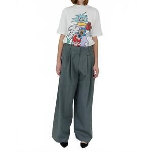 NEW TIBI triple pleat pants in grey